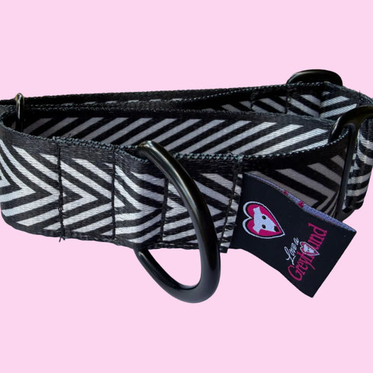 🖤 Midnight Chevron Martingale Greyhound 1.5 Inch Collar