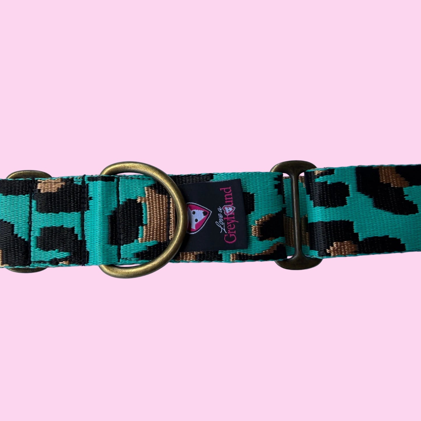 🌊 Lagoon Leopard Martingale Greyhound 1.5 Inch Collar