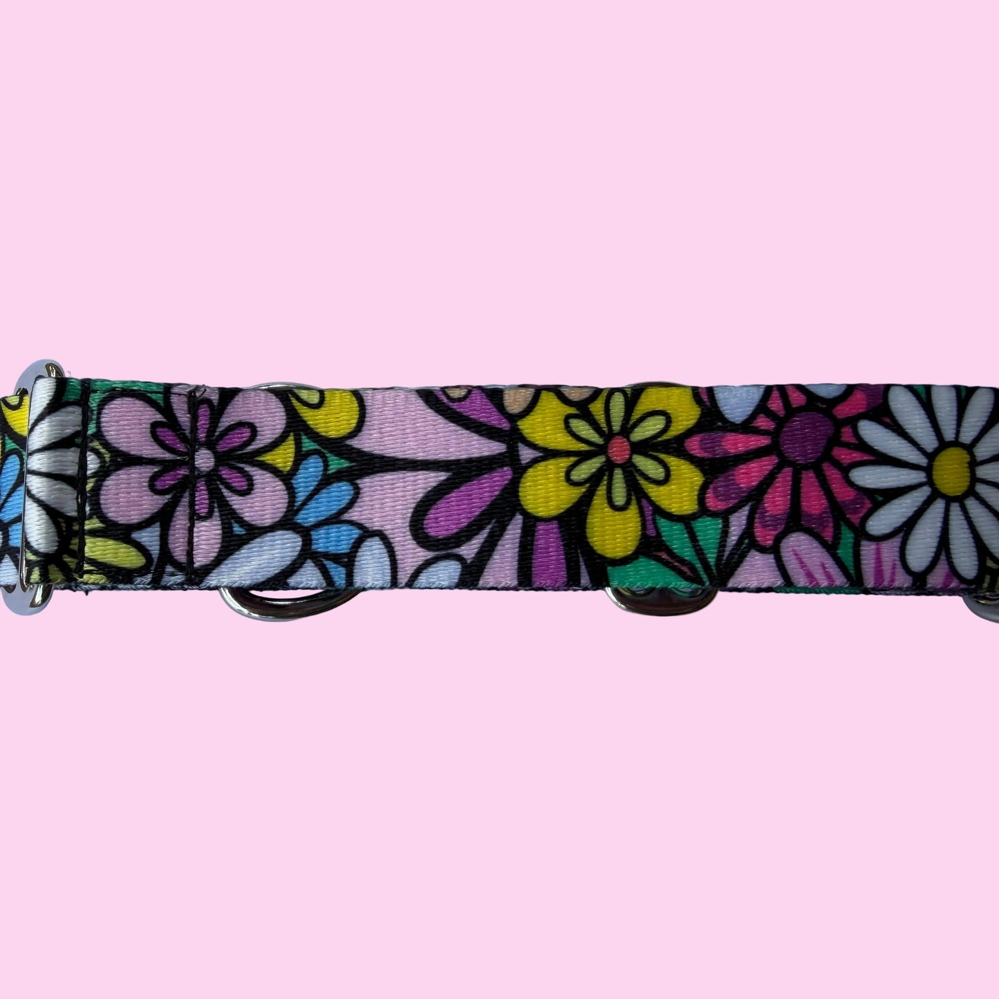 Flower Power Martingale Greyhound 1.5 Inch Collar