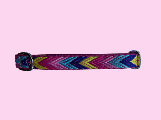 🎉 Fiesta Pink Chevron Greyhound House Collar