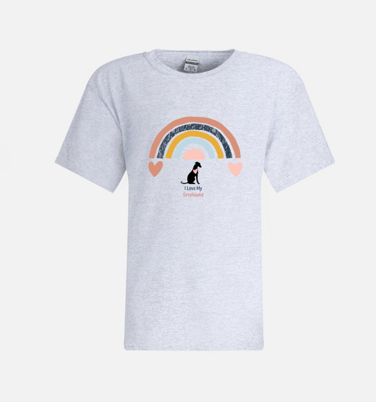 Greyhound Rainbow Kids T-Shirt