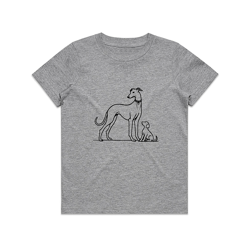 AS Colour Staple Kids T-Shirt Greyhound Mum and Puppy
