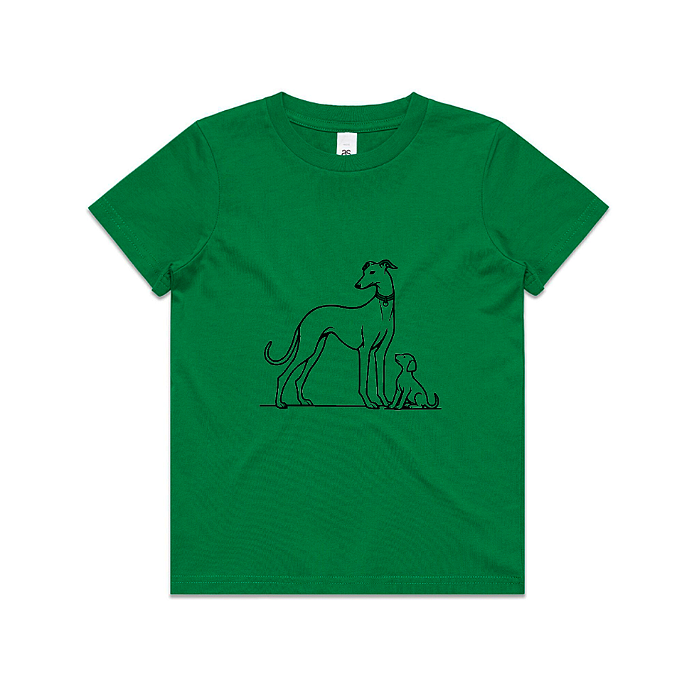 AS Colour Staple Kids T-Shirt Greyhound Mum and Puppy