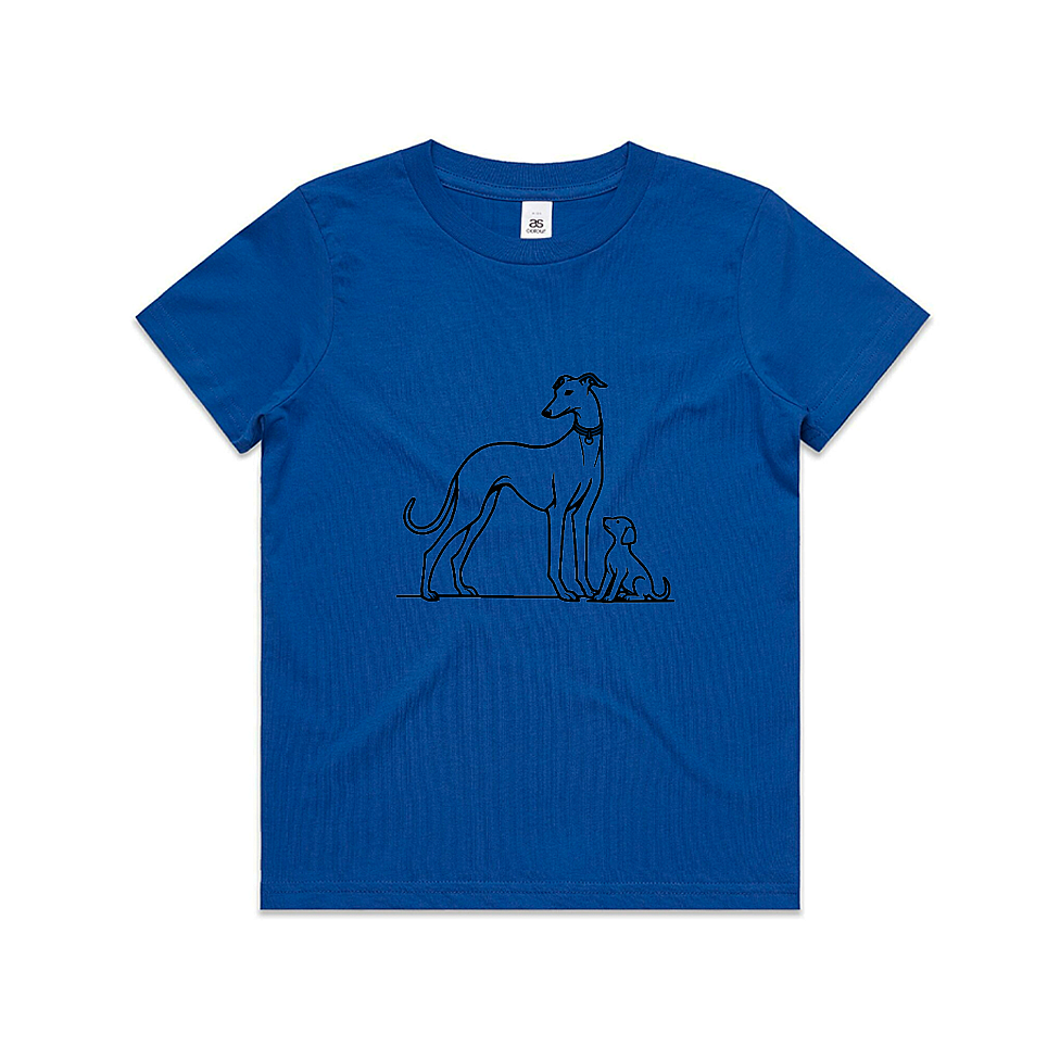 AS Colour Staple Kids T-Shirt Greyhound Mum and Puppy