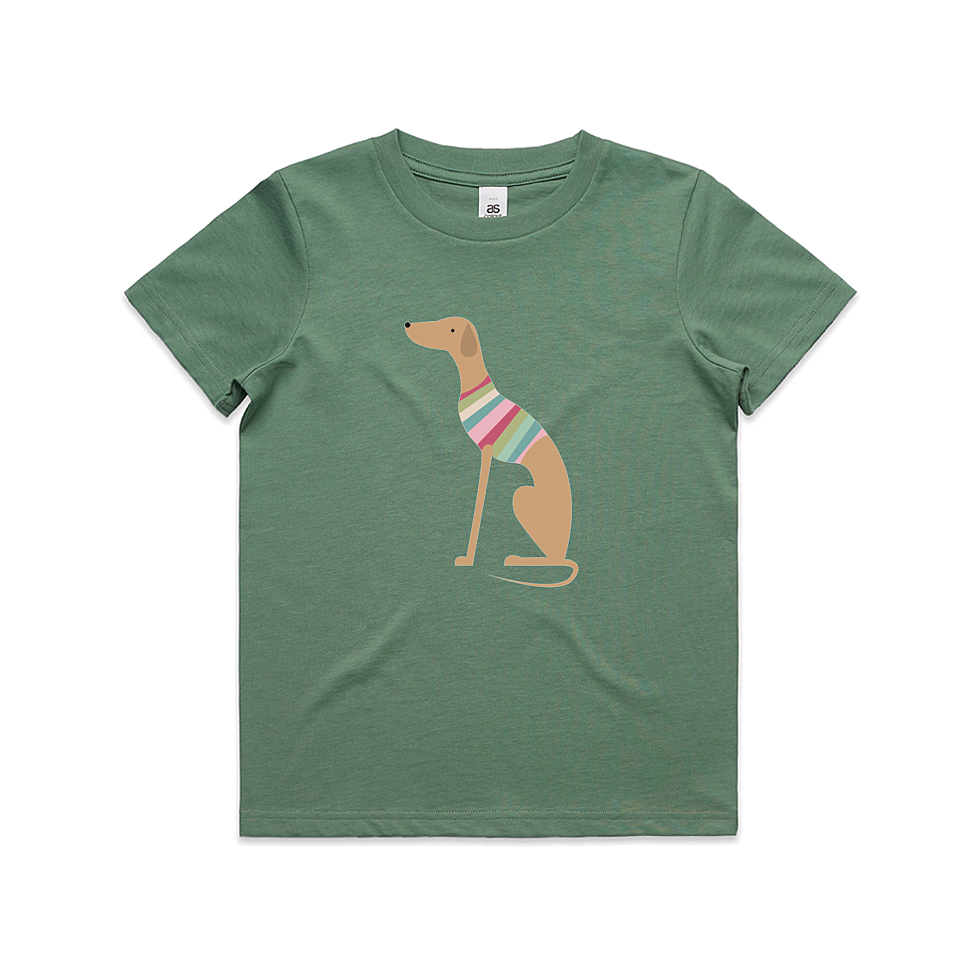 AS Colour Staple Kids T-Shirt Sitting Greyhound