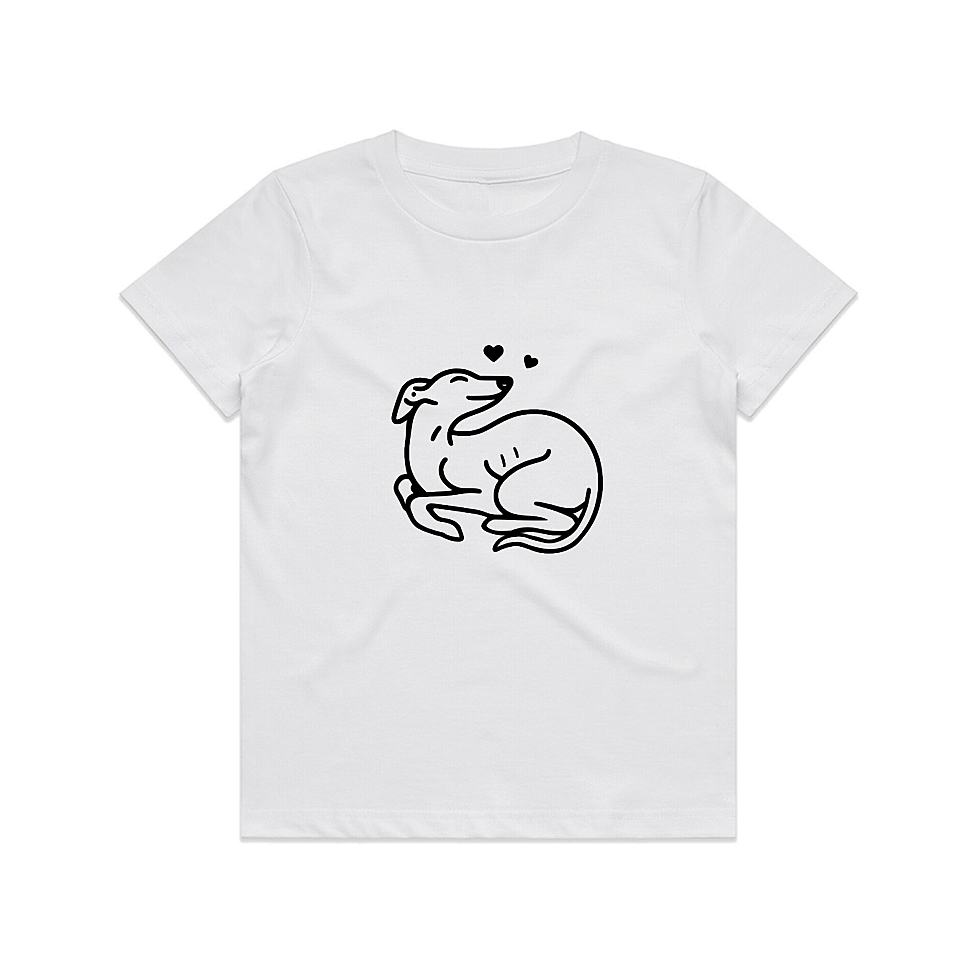 AS Colour Staple Kids T-Shirt Greyhound Puppy Hearts