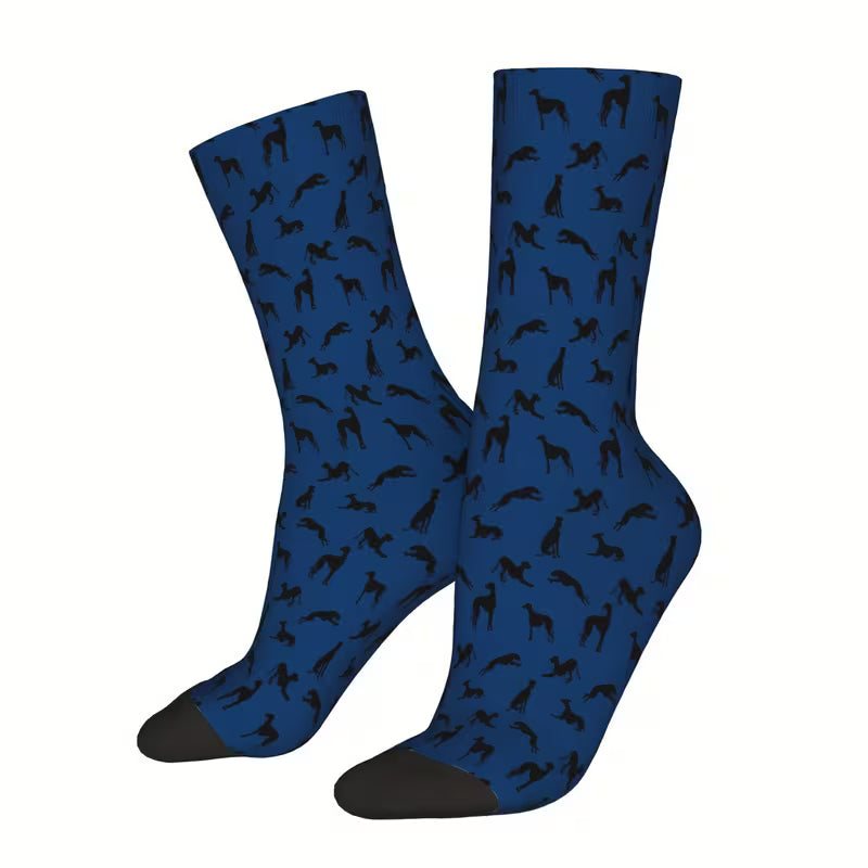 Greyhound Silhouette Socks