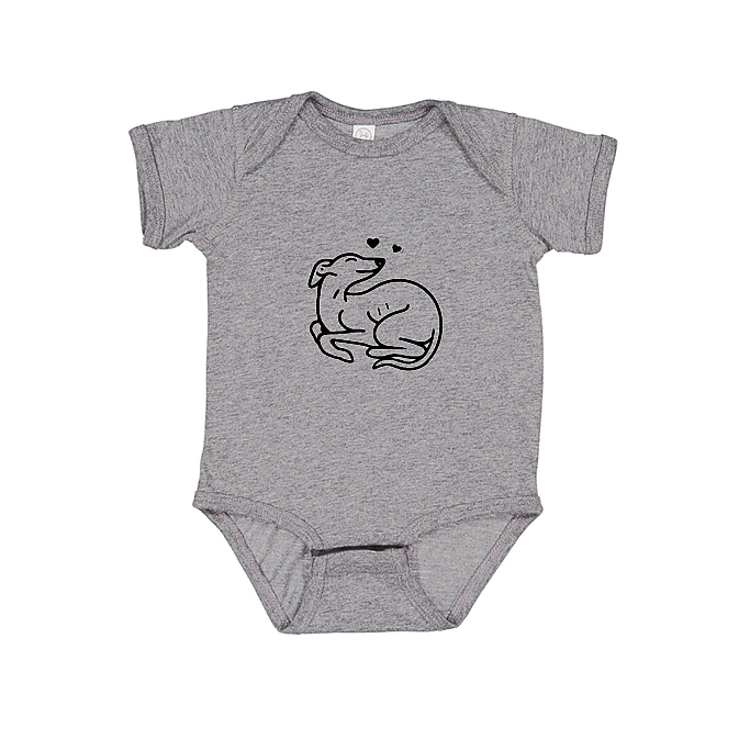 Babies Onesie Greyhound Puppy Hearts