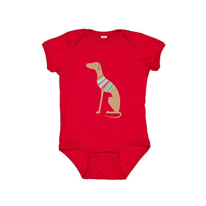 Babies Onesie Sitting Greyhound