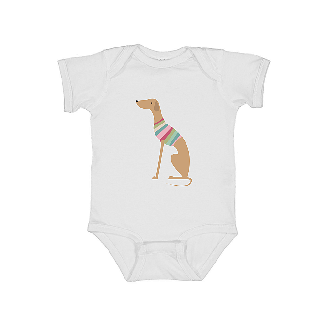 Babies Onesie Sitting Greyhound