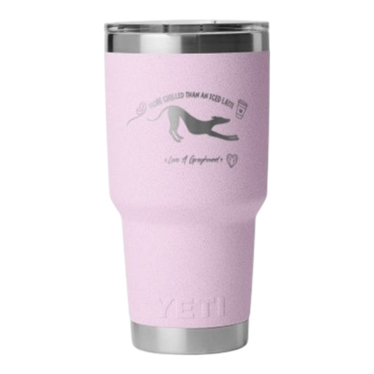 Yeti Tumbler More Chilled Than An Iced Latte Stretchy Greyhound Cherry Blossom 887ML