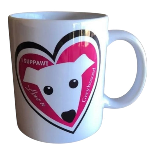 I Suppawt Love A Greyhound Mug