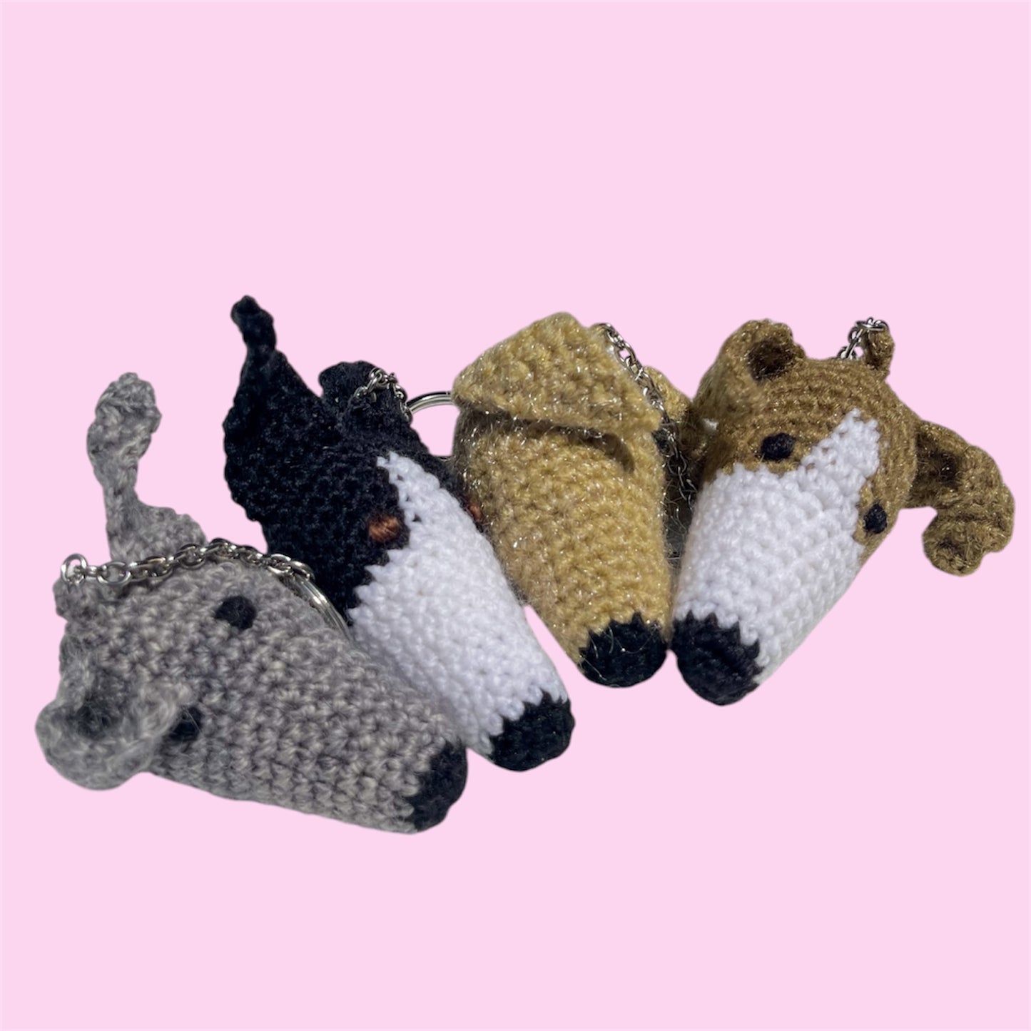 Crochet Greyhound/Whippet Keyring