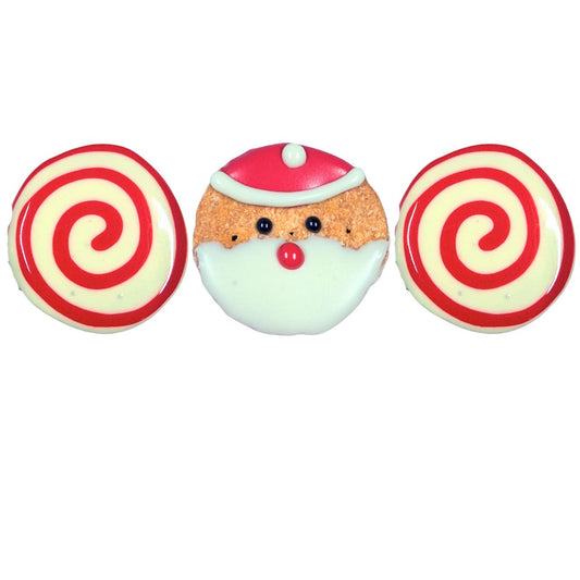 Santa and Swirl Christmas Gift Box - Christmas Dog Treat 3 Pce