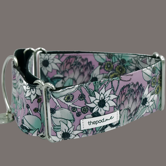 Purple Flowers Garden Martingale Collar