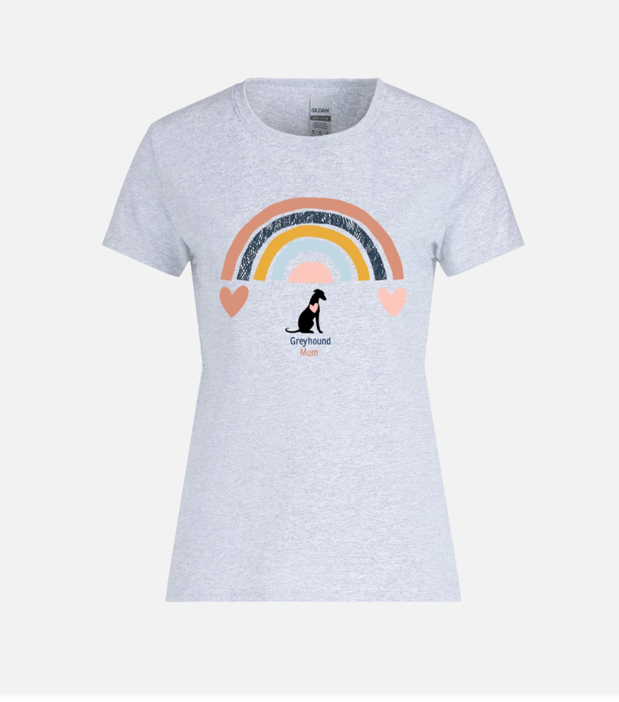 Greyhound Rainbow Ladies T-Shirt
