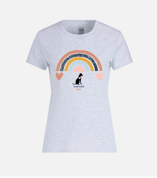 Greyhound Rainbow Ladies T-Shirt