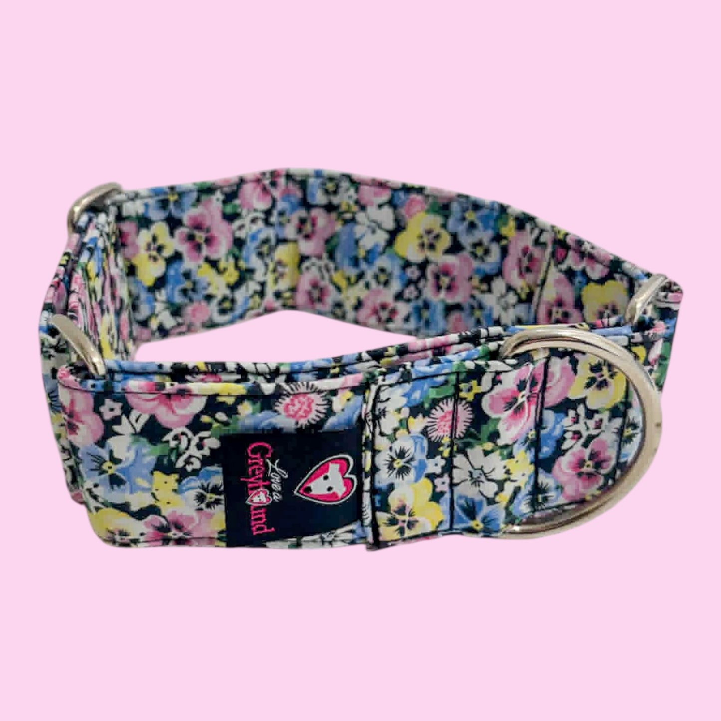 Martingale Greyhound Collar, Wide Adjustable Dog Collar 1.5 Inch, 2 Inch - Midnight Meadow