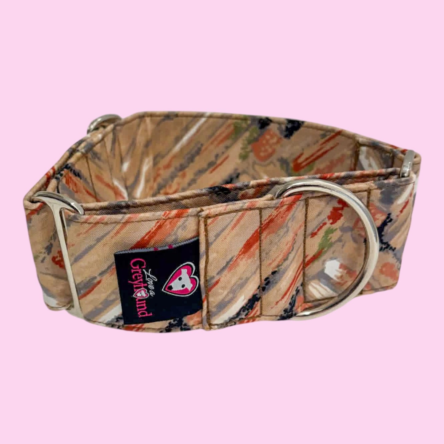Martingale Greyhound Collar, Wide Adjustable Dog Collar 1.5 Inch, 2 Inch - Desert Marble