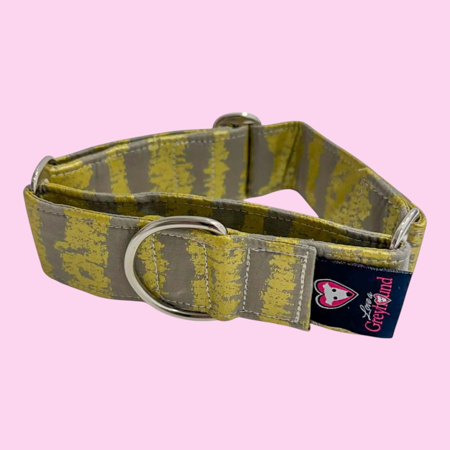 Martingale Greyhound Collar, Wide Adjustable Dog Collar 1.5 Inch, 2 Inch - Golden Brushstroke