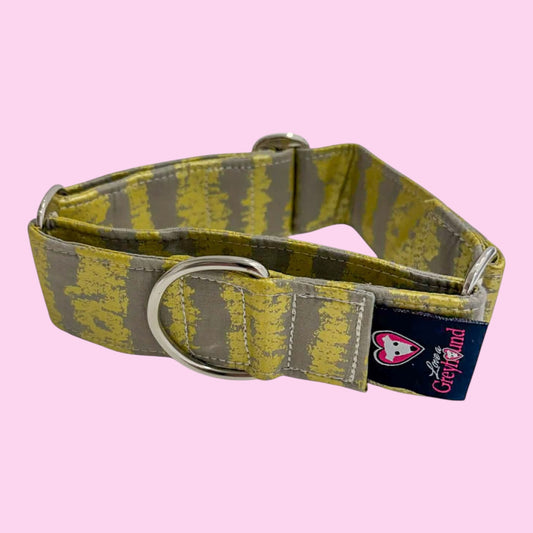 Martingale Greyhound Collar, Wide Adjustable Dog Collar 1.5 Inch, 2 Inch - Golden Brushstroke