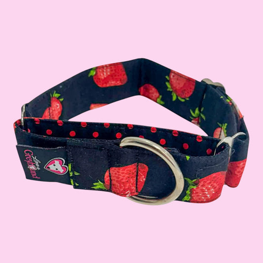 Martingale Greyhound Collar, Wide Adjustable Dog Collar 1.5 Inch, 2 Inch - Strawberry Sundae