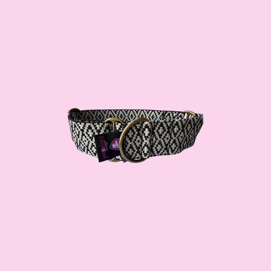 ⚫ Monochrome Mosaic Martingale Greyhound 2 Inch Collar