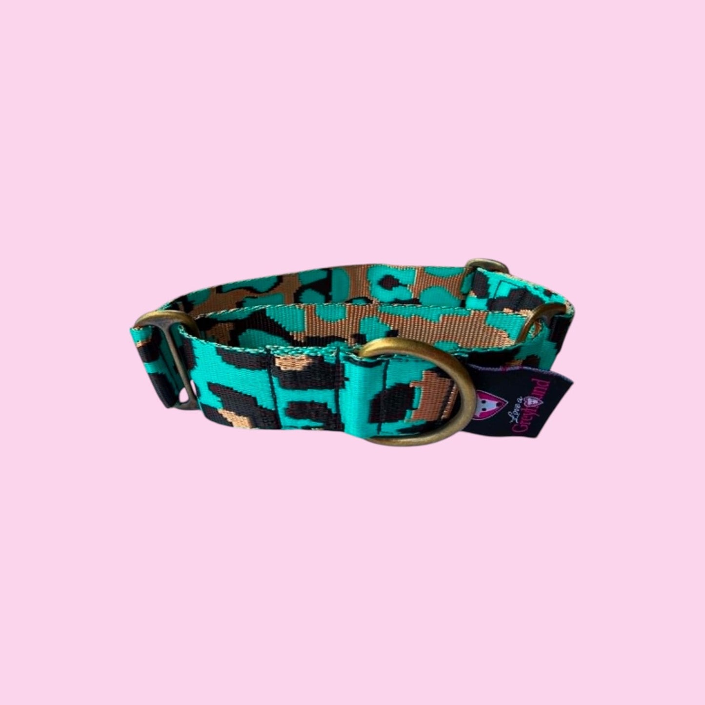 🌊 Lagoon Leopard Martingale Greyhound 1.5 Inch Collar