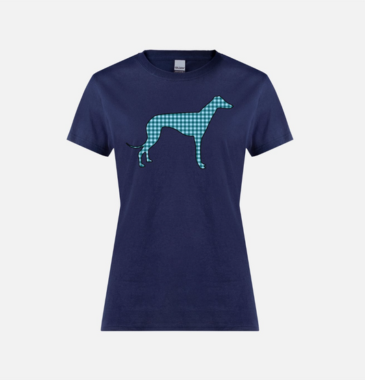 Plaid Greyhound Ladies T-Shirt