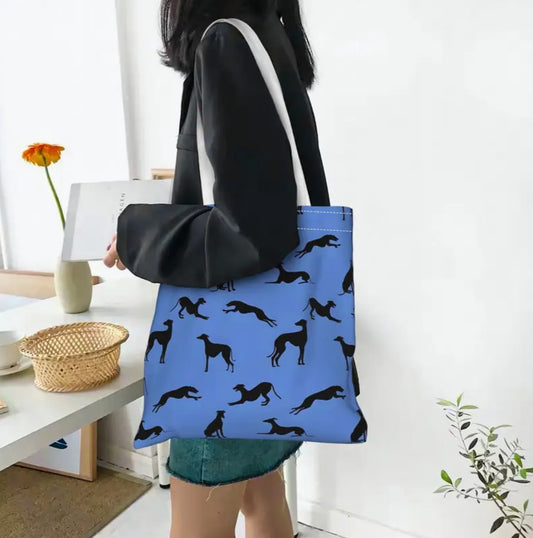 Greyhound Silhouette Canvas Tote Bag