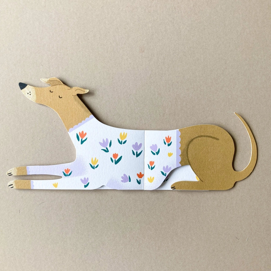Bunny, Long Doggo Shaped Extendable Card - Bryony Moss Illustration