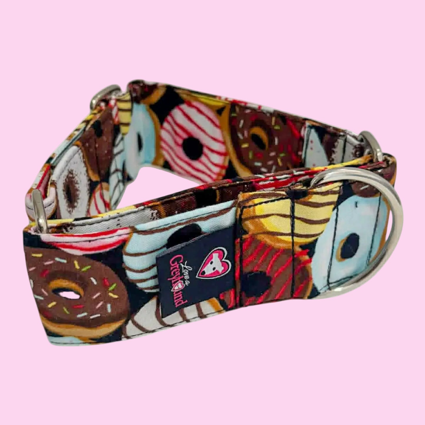 Martingale Greyhound Collar, Wide Adjustable Dog Collar 1.5 Inch, 2 Inch  - Iced Donuts