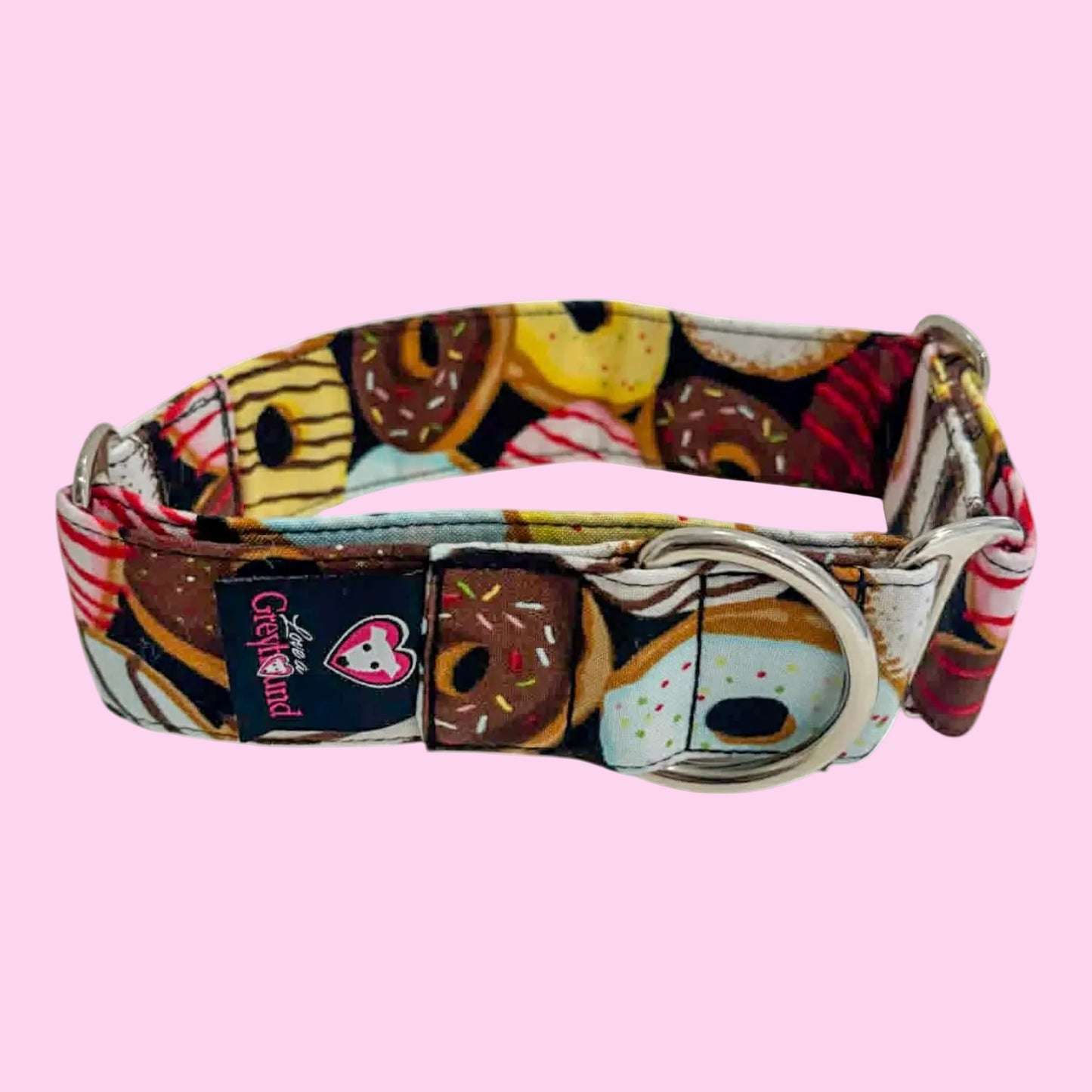 Martingale Greyhound Collar, Wide Adjustable Dog Collar 1.5 Inch, 2 Inch  - Iced Donuts