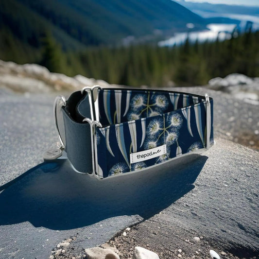 Aussie Native Eucalyptus Navy Martingale Collar