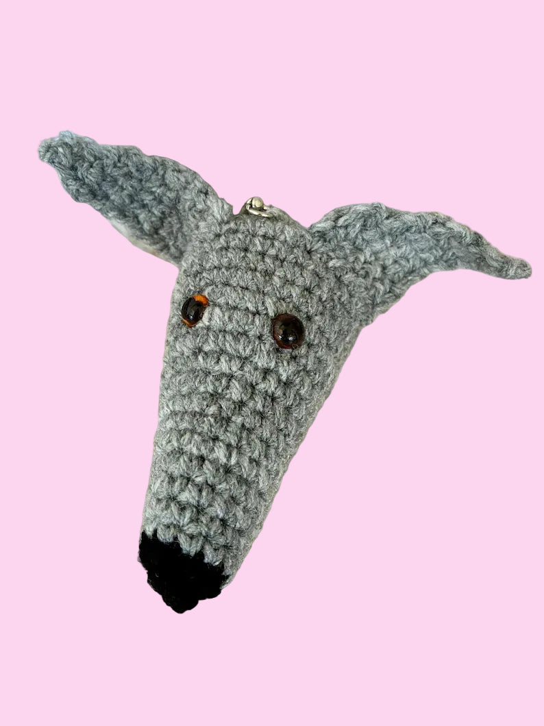 Crochet Greyhound/Whippet Keyring