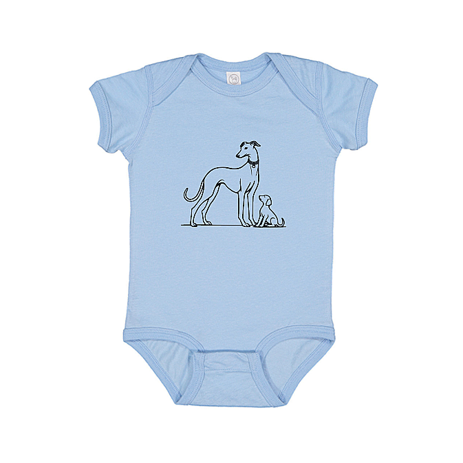 Babies Onesie Greyhound Mum and Puppy