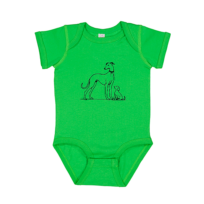 Babies Onesie Greyhound Mum and Puppy