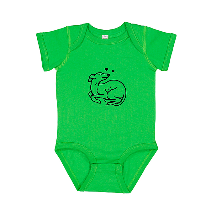 Babies Onesie Greyhound Puppy Hearts