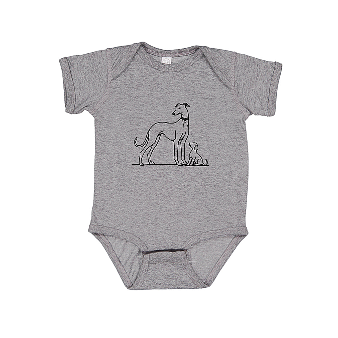 Babies Onesie Greyhound Mum and Puppy