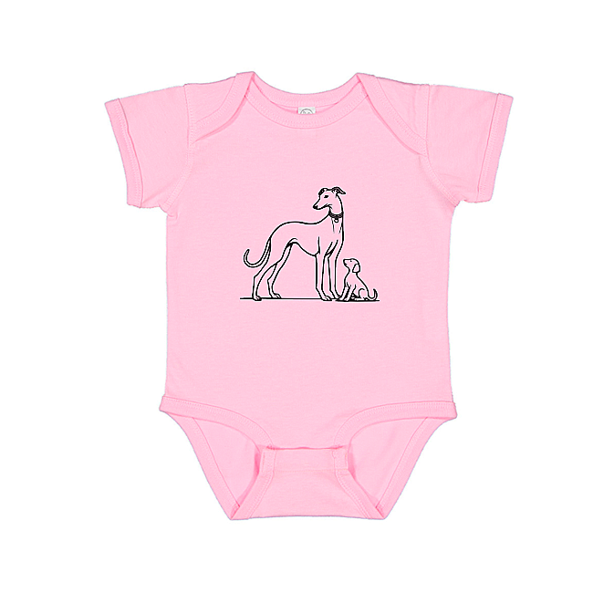 Babies Onesie Greyhound Mum and Puppy