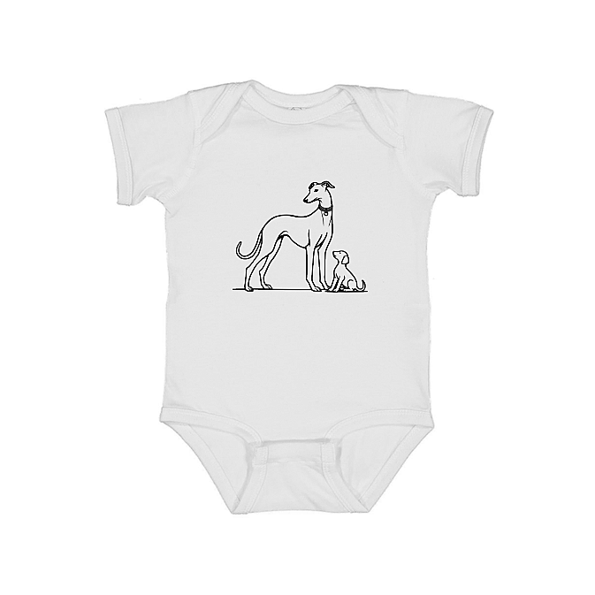 Babies Onesie Greyhound Mum and Puppy