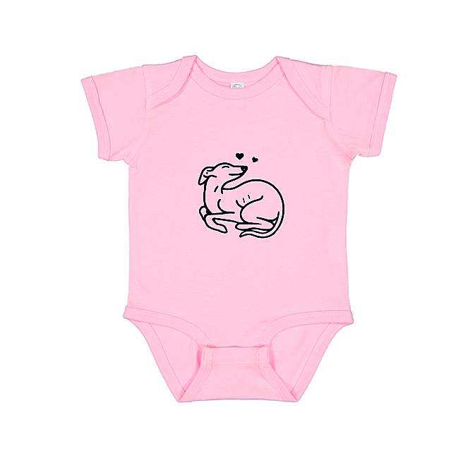 Babies Onesie Greyhound Puppy Hearts