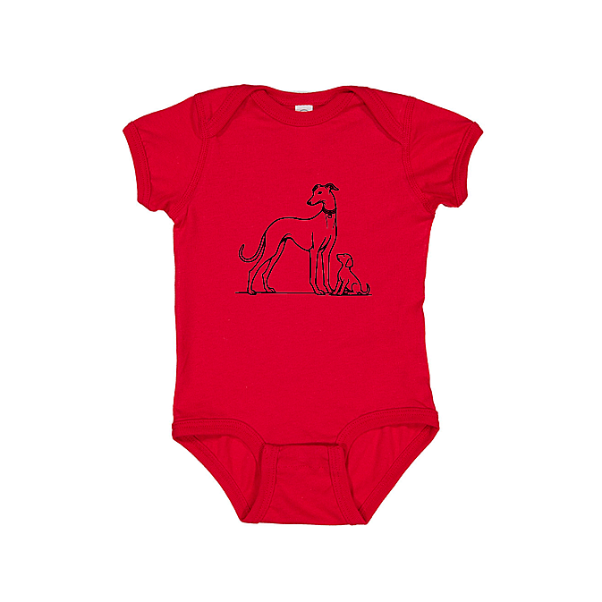 Babies Onesie Greyhound Mum and Puppy