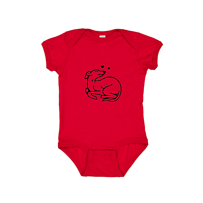 Babies Onesie Greyhound Puppy Hearts
