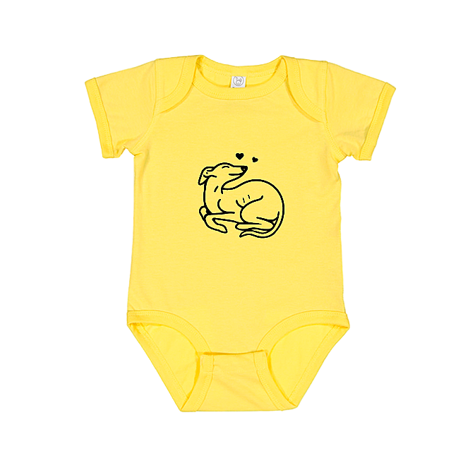Babies Onesie Greyhound Puppy Hearts