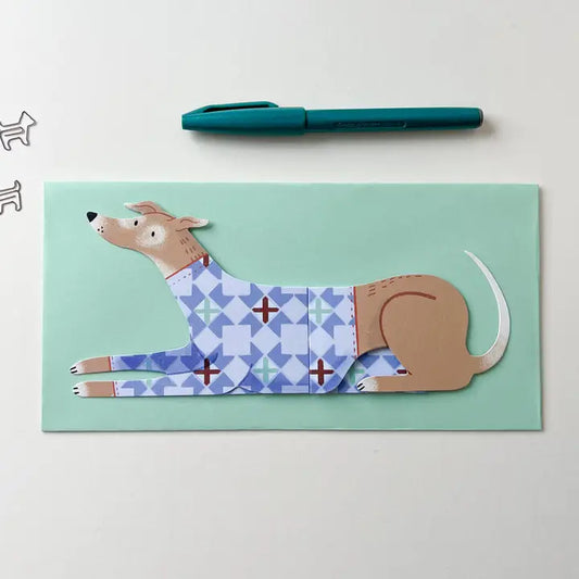 Patch, Long Doggo Shaped Extendable Card - Bryony Moss Illustration