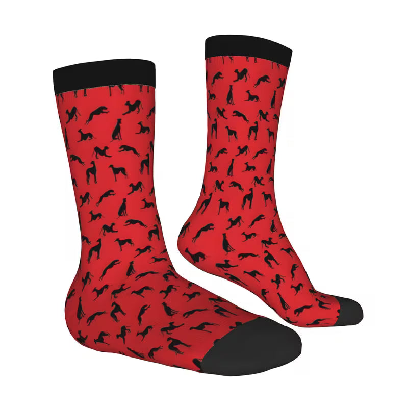 Greyhound Silhouette Socks