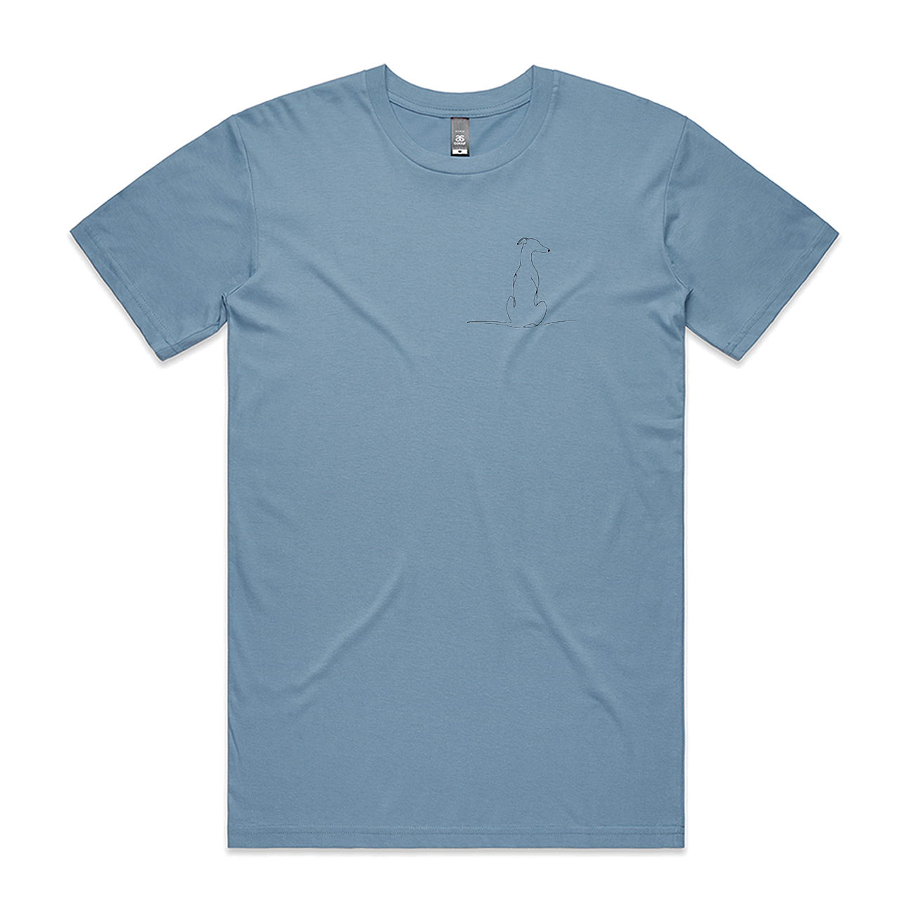 Men's Staple Tee Greyhound Sitting View from Back Image LHB