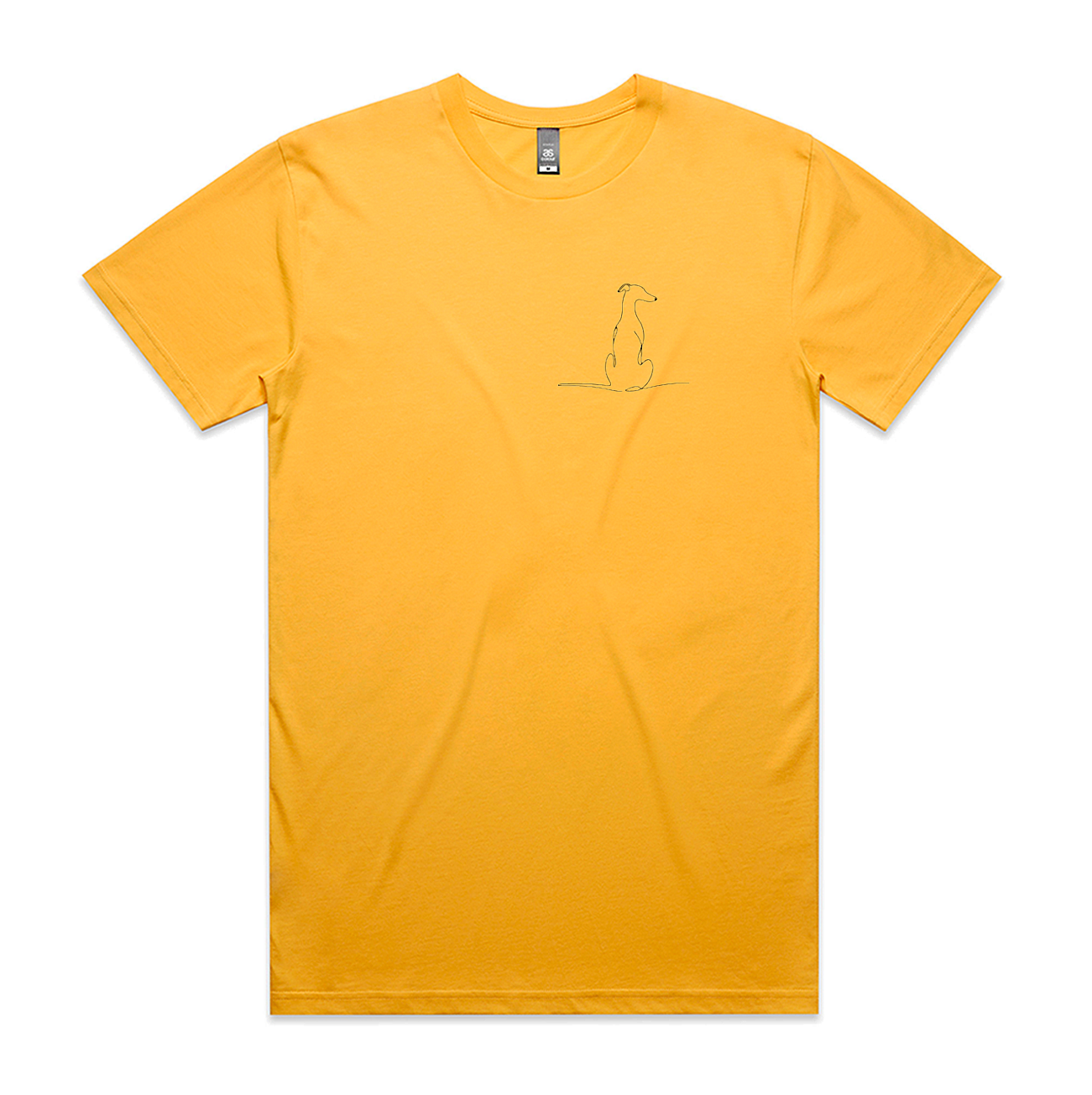 Men's Staple Tee Greyhound Sitting View from Back Image LHB